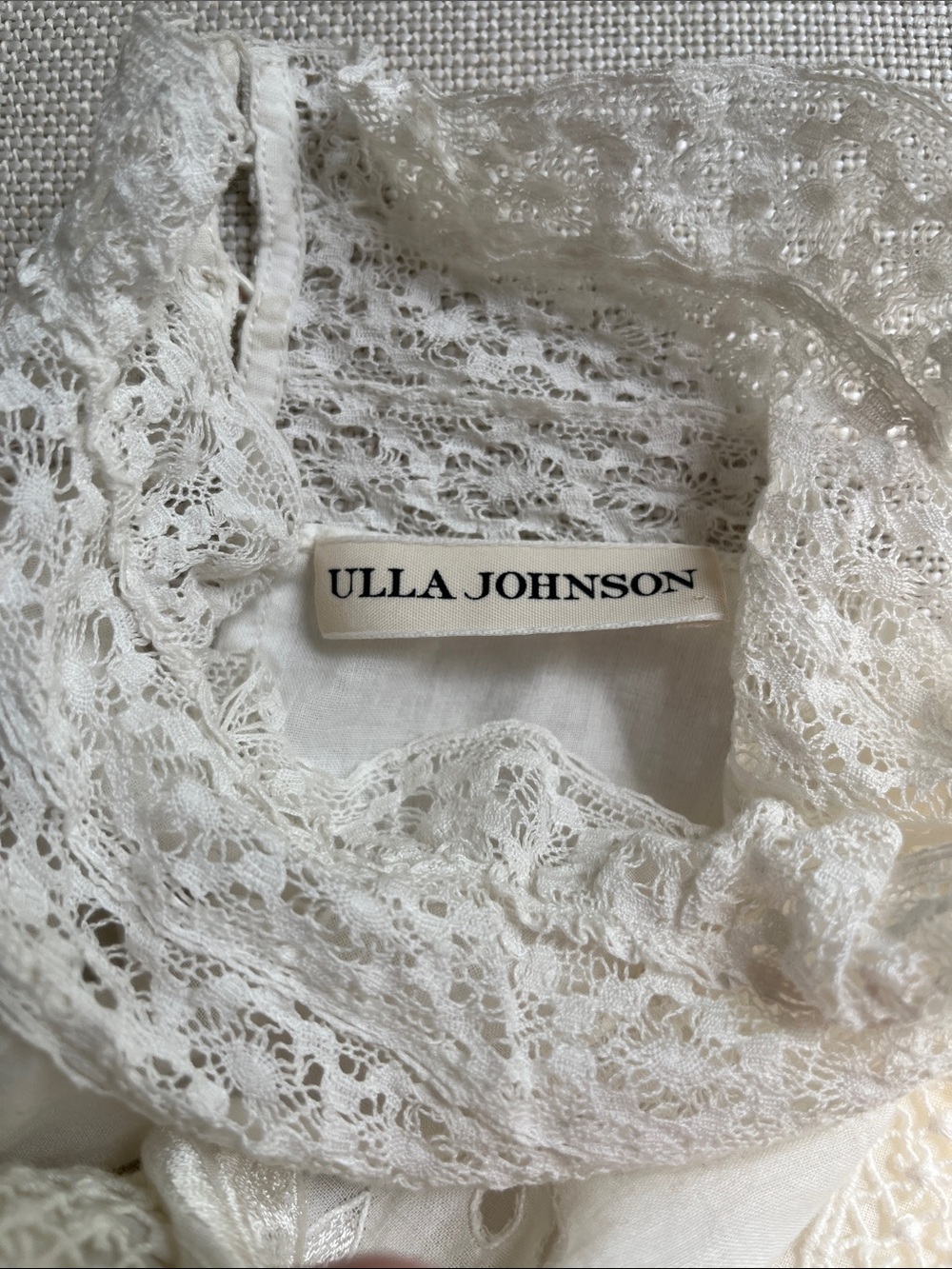 Ulla Johnson Mini Dress White Lace Ruffle Eyelet Dress US 0 - Picture 12 of 12